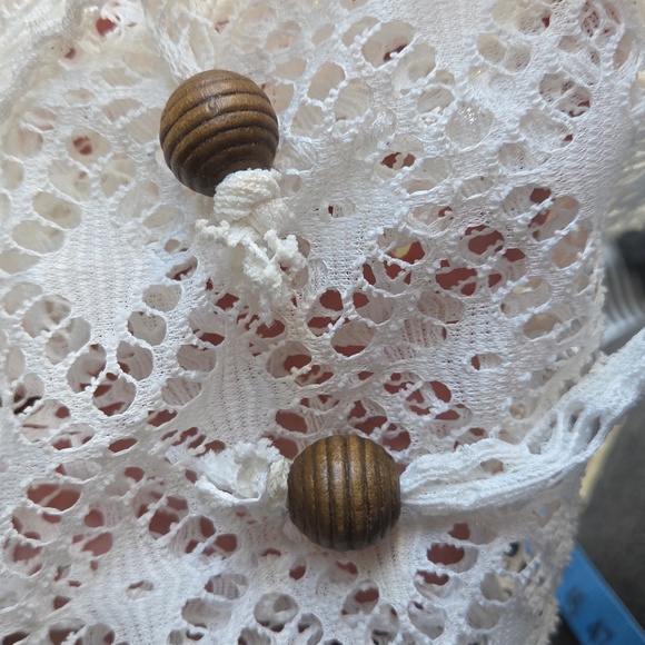 White Lace Pull Tie Coachella Cover-Up - Picture 5 of 5